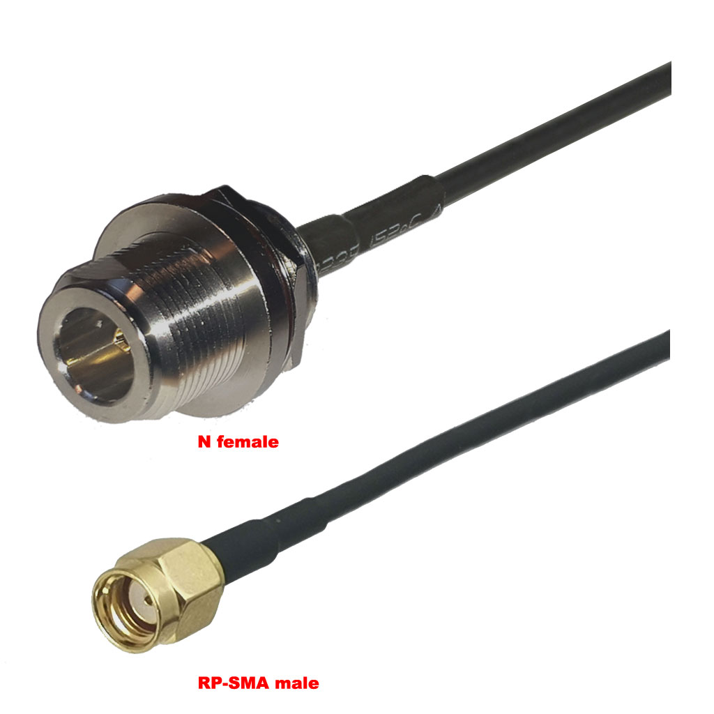 Cablu coaxial, RG174, 3m, RPSMA male N female