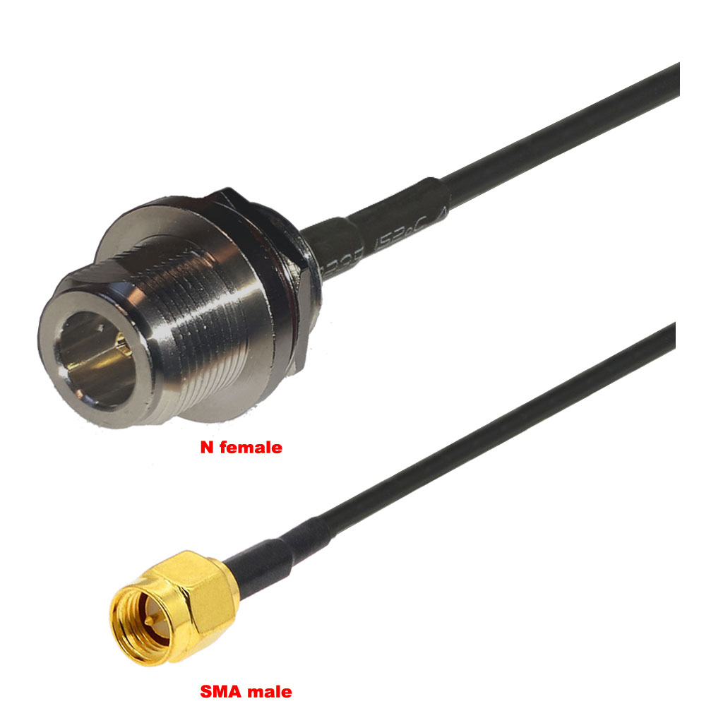 Cablu coaxial, RG174, 3m, SMA male N female