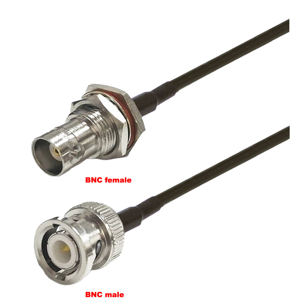 Cablu coaxial, RG174, 10m, BNC female BNC male