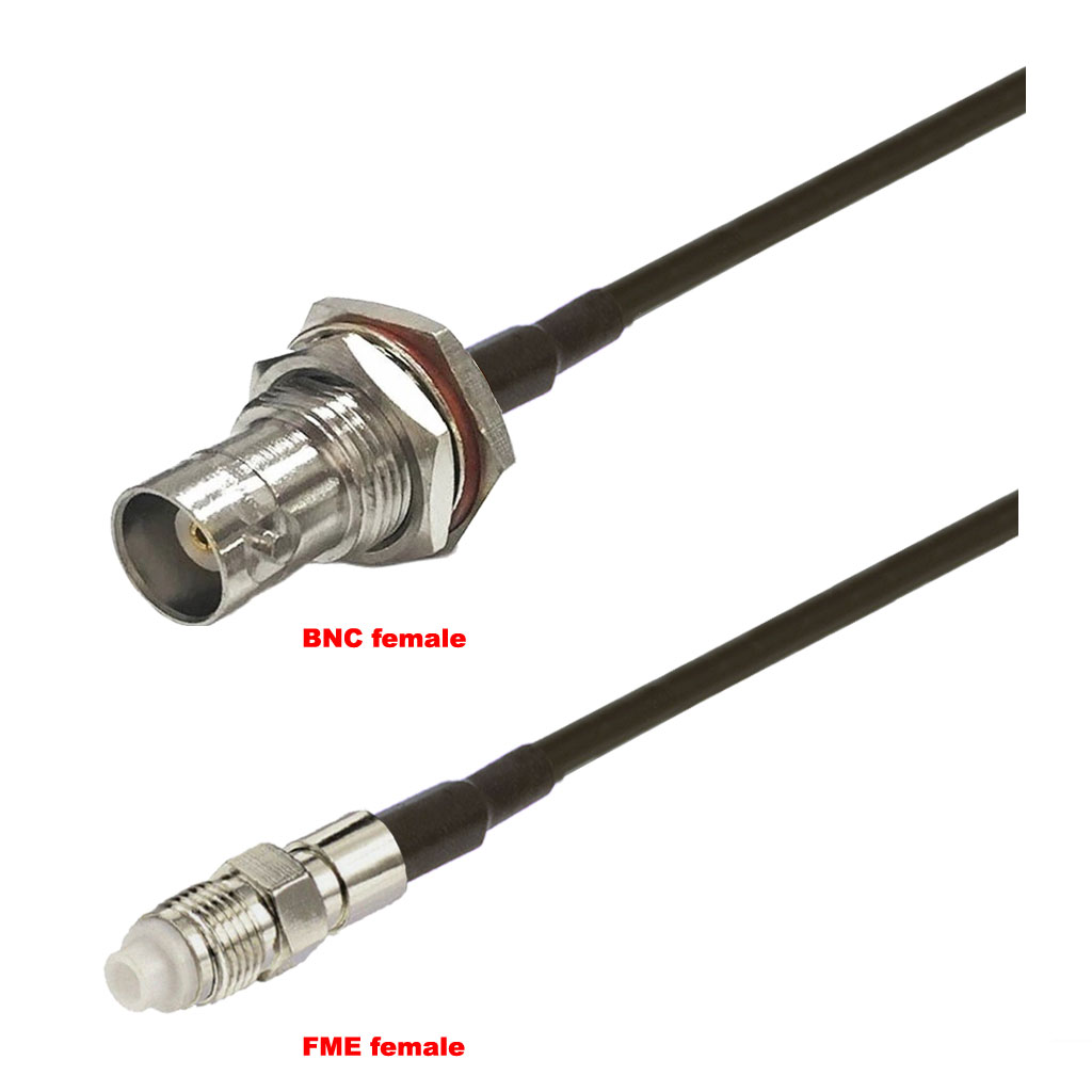 Cablu coaxial, RG174, 3m, BNC female FME female