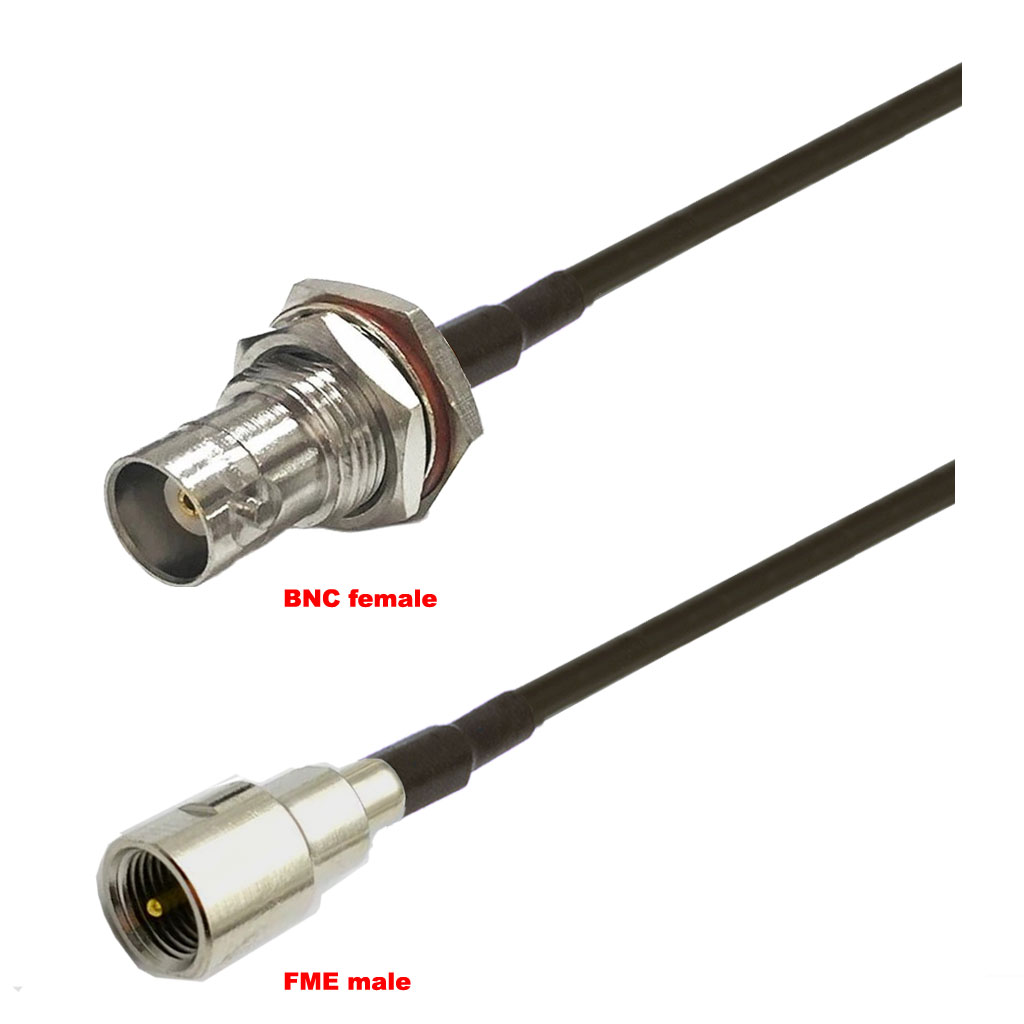 Cablu coaxial, RG174, 3m, BNC female FME male