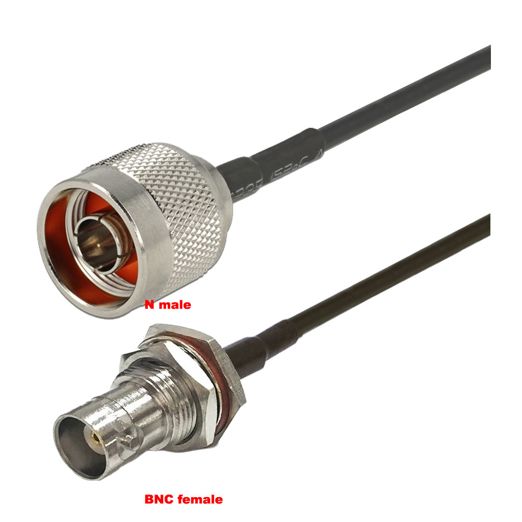 Cablu coaxial, RG174, 3m, BNC female N male