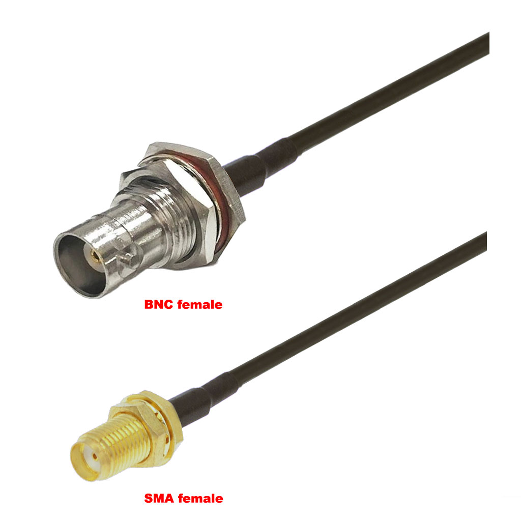 Cablu coaxial, RG174, 3m, BNC female SMA female