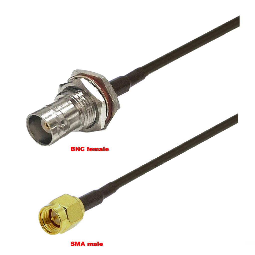 Cablu coaxial, RG174, 3m, BNC female SMA male