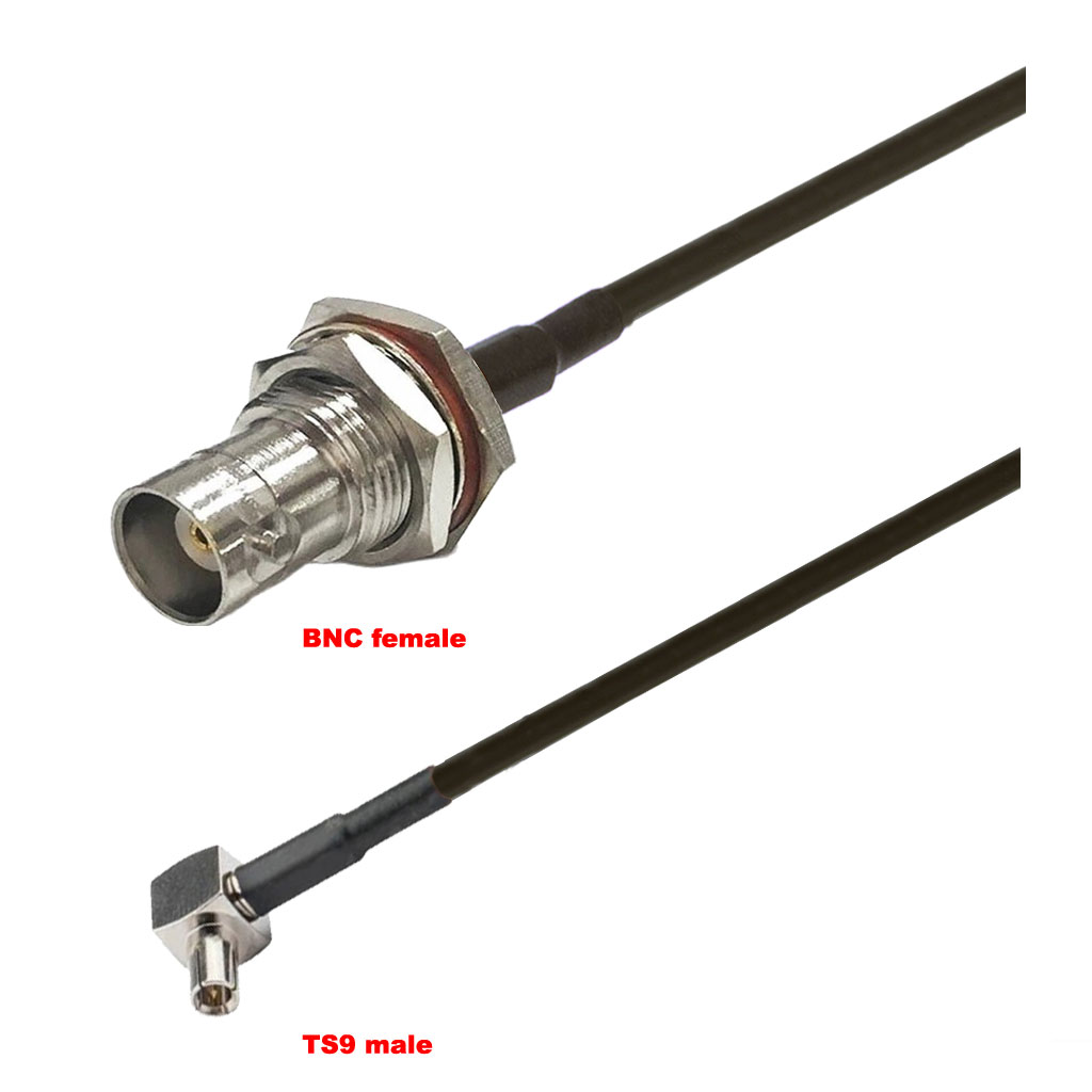 Cablu coaxial, RG174, 3m, BNC female TS9 male