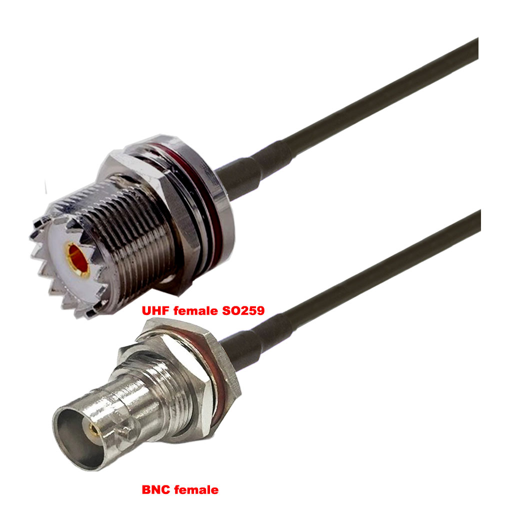 Cablu coaxial, RG174, 3m, BNC female UHF female (SO259)