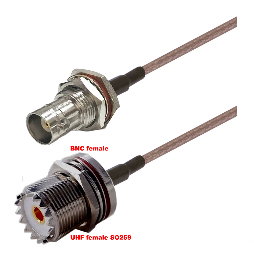 Cablu coaxial, RG316, 3m, BNC female UHF female (SO259)