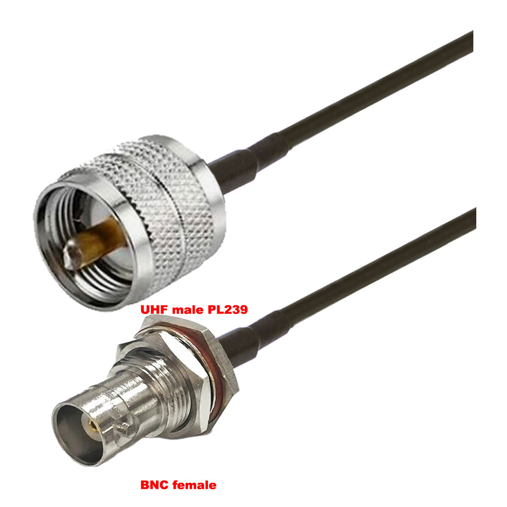 Cablu coaxial, RG174, 3m, BNC female UHF male (PL239)