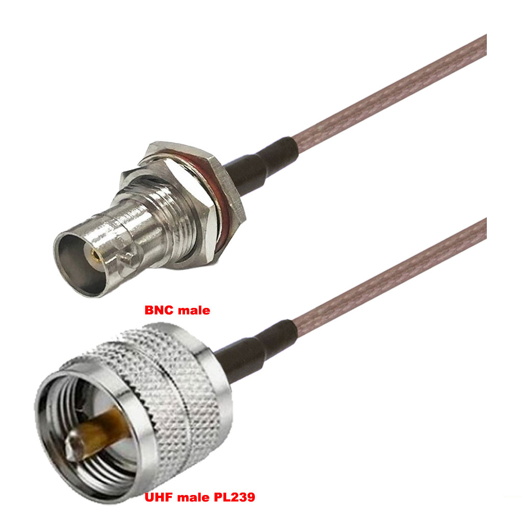 Cablu coaxial, RG316, 3m, BNC female UHF male (PL239)