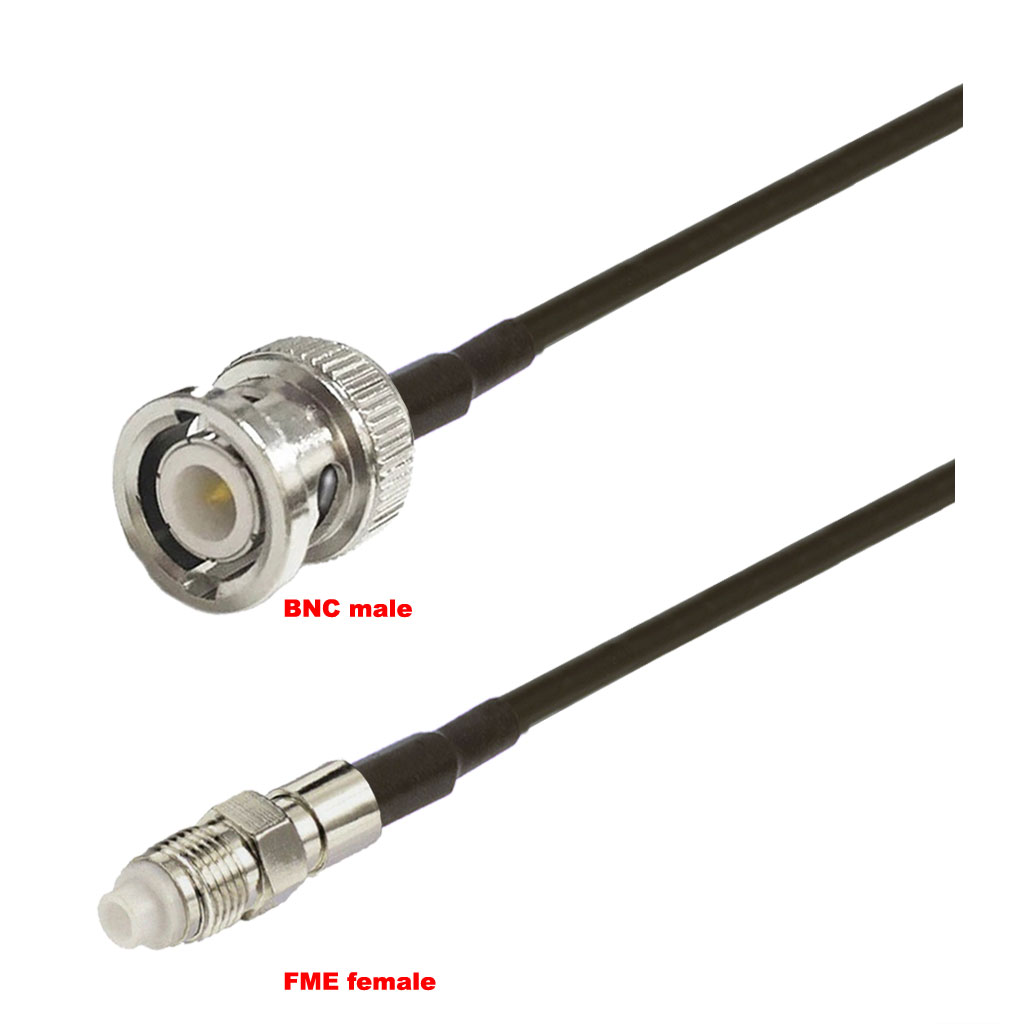 Cablu coaxial, RG174, 3m, BNC male FME female