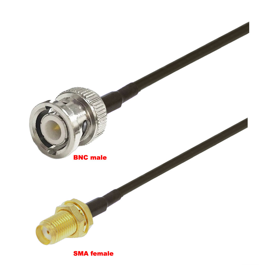 Cablu coaxial, RG174, 3m, BNC male SMA female