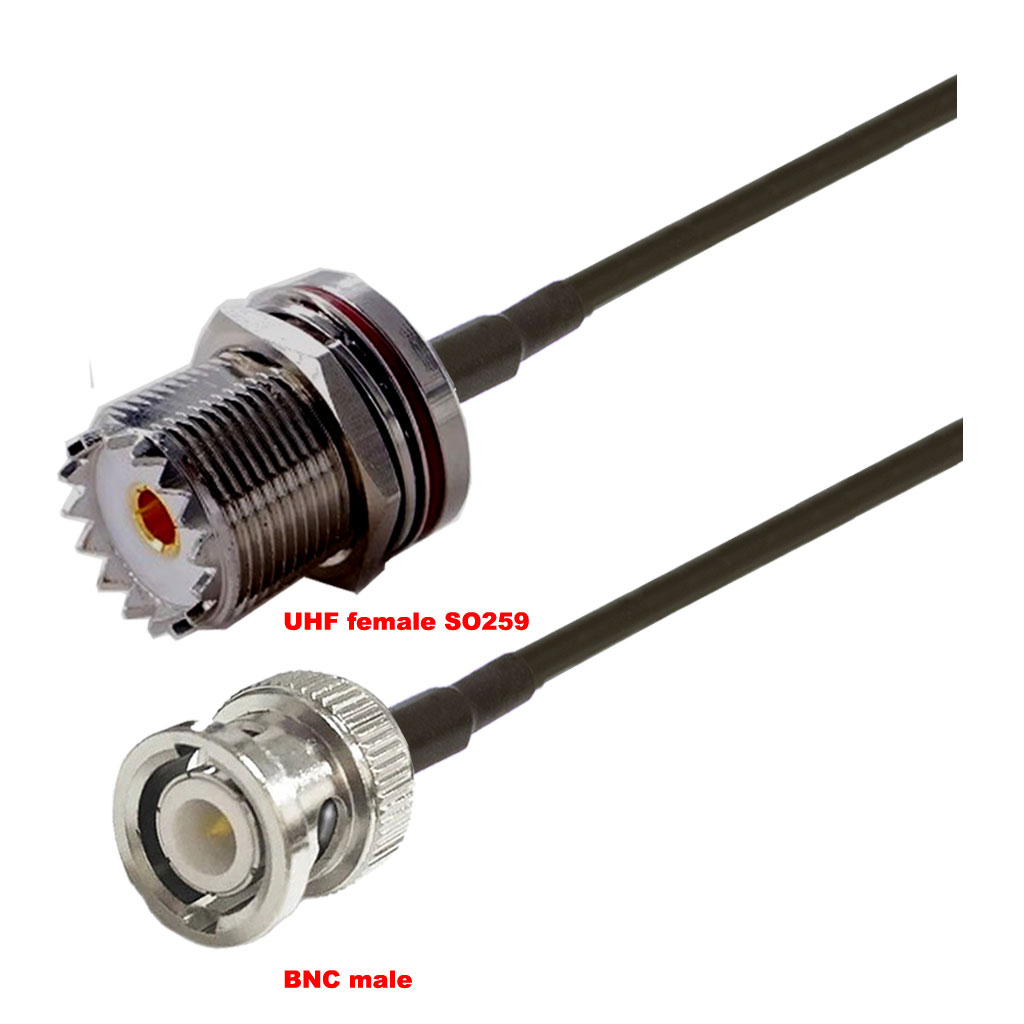 Cablu coaxial, RG174, 3m, BNC male UHF female (SO259)