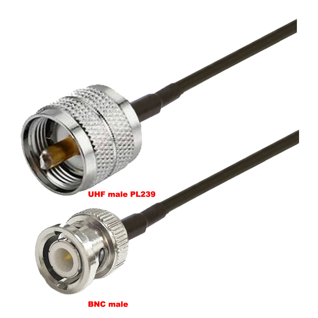Cablu coaxial, RG174, 3m, BNC male UHF male (PL239)