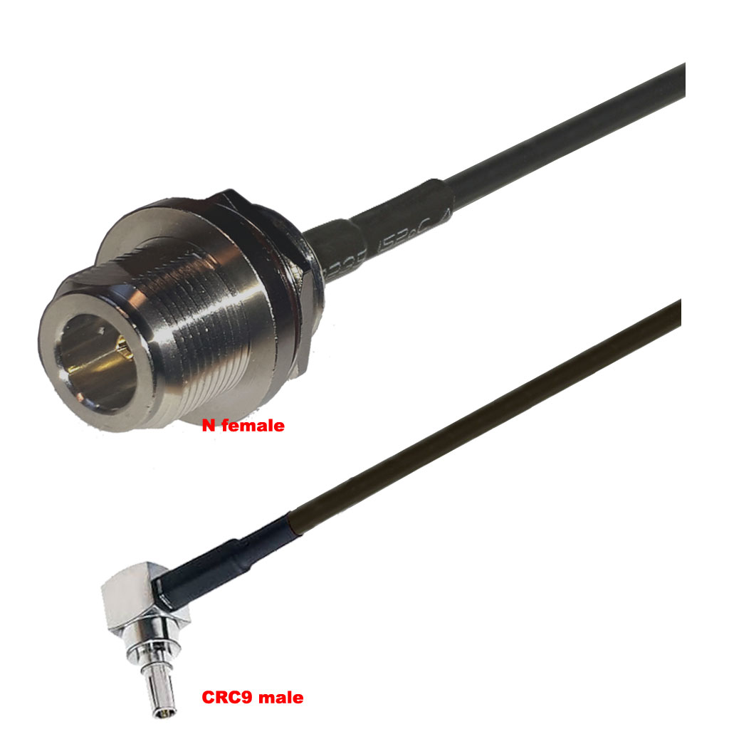 Cablu coaxial, RG174, 3m, CRC9 male N female