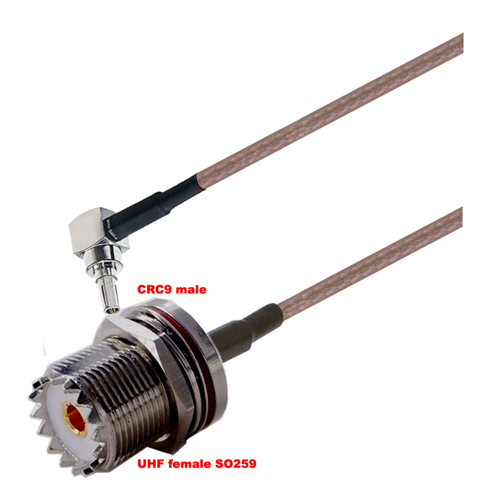 Cablu coaxial, RG316, 3m, CRC9 male UHF female (SO259)