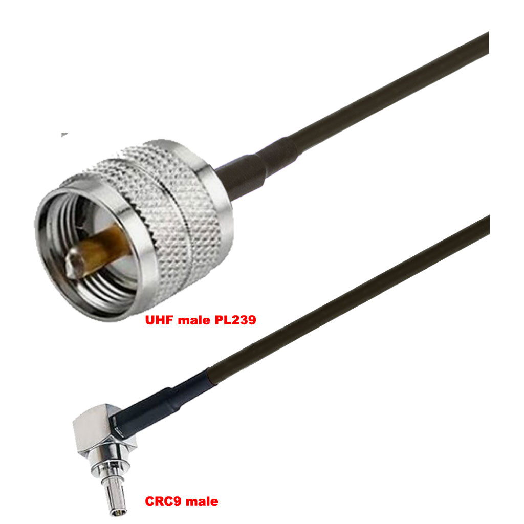 Cablu coaxial, RG174, 3m, CRC9 male UHF male (PL239)