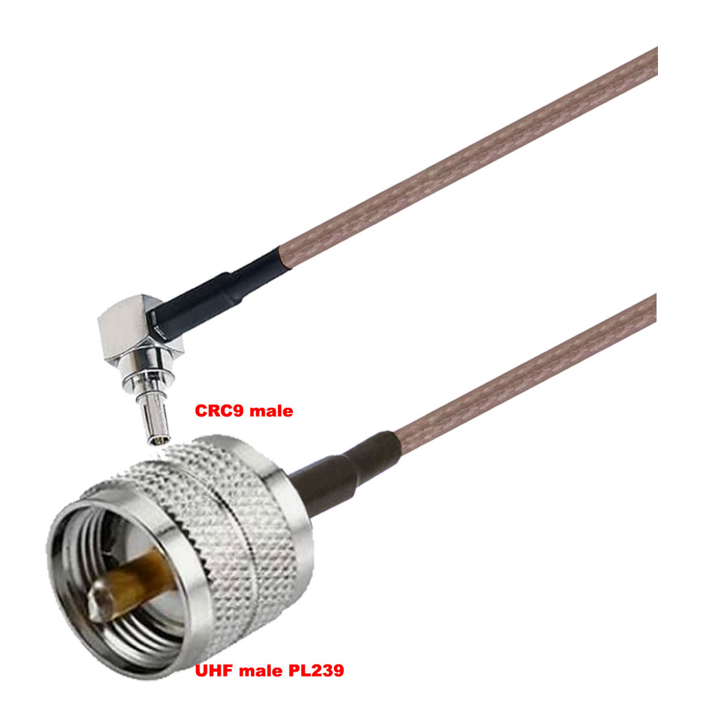 Cablu coaxial, RG316, 3m, CRC9 male UHF male (PL239)