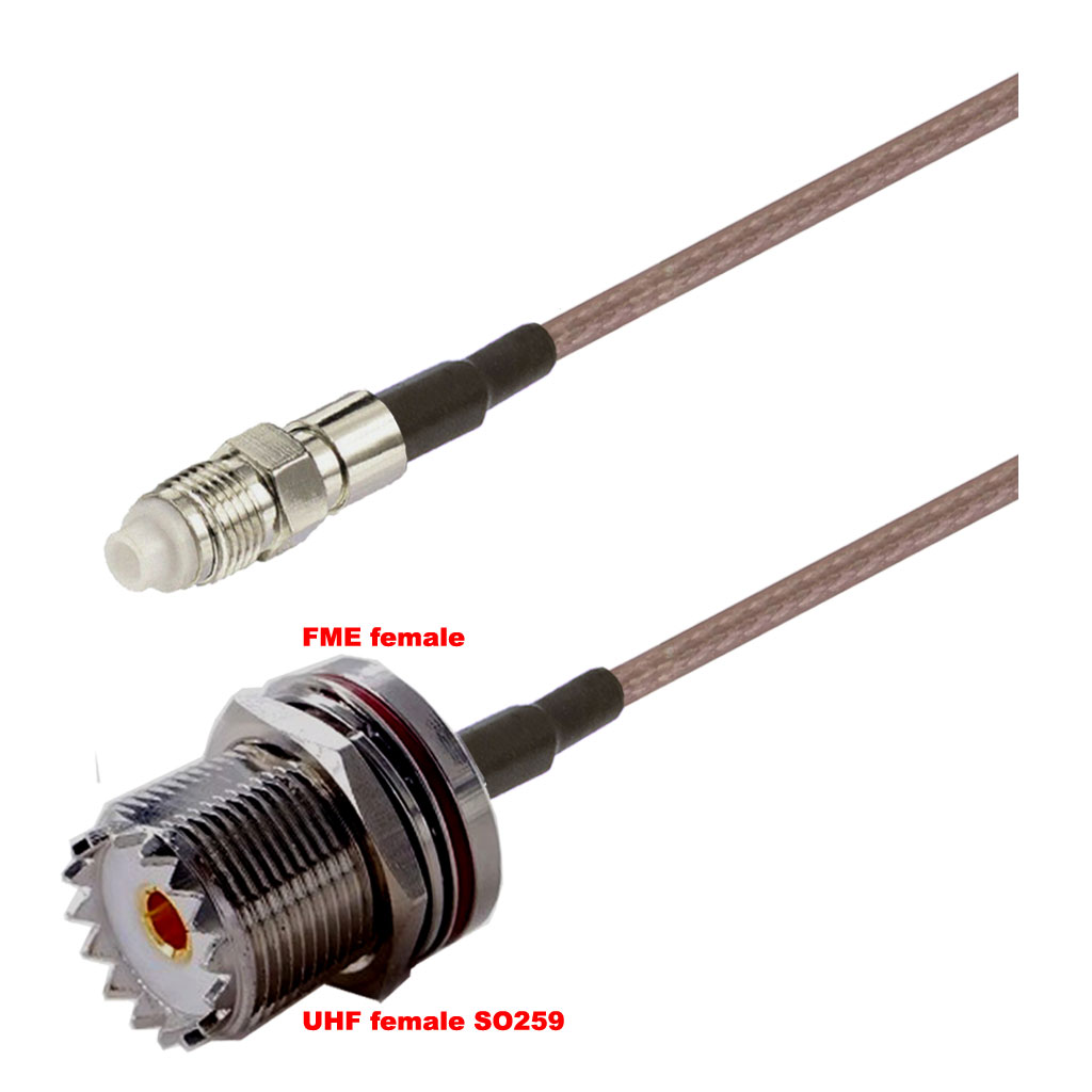 Cablu coaxial, RG316, 3m, FME female UHF female (SO259)