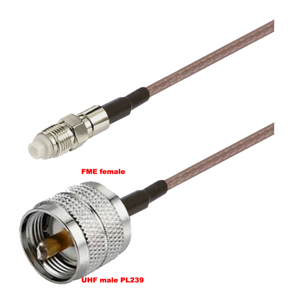 Cablu coaxial, RG316, 3m, FME female UHF male (PL239)