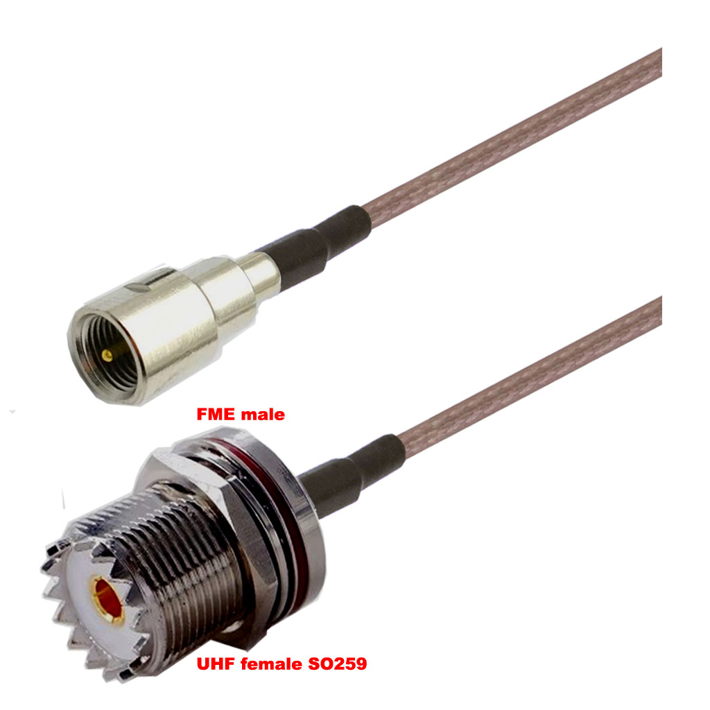 Cablu coaxial, RG316, 3m, FME male UHF female (SO259)