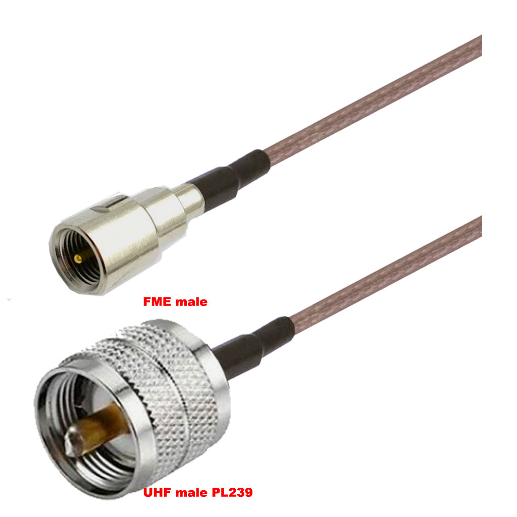 Cablu coaxial, RG316, 3m, FME male UHF male (PL239)