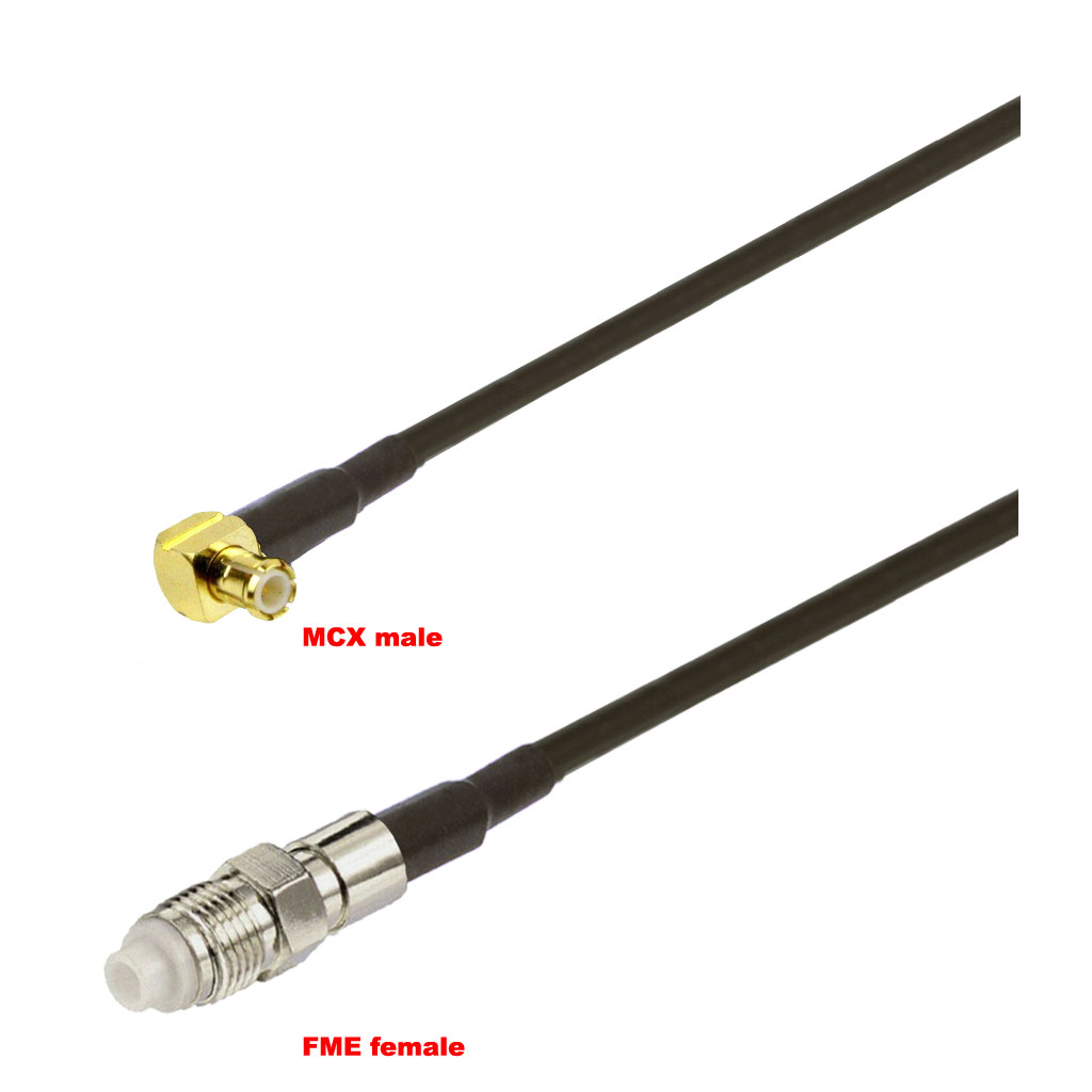 Cablu coaxial, RG174, 3m, MCX male FME female