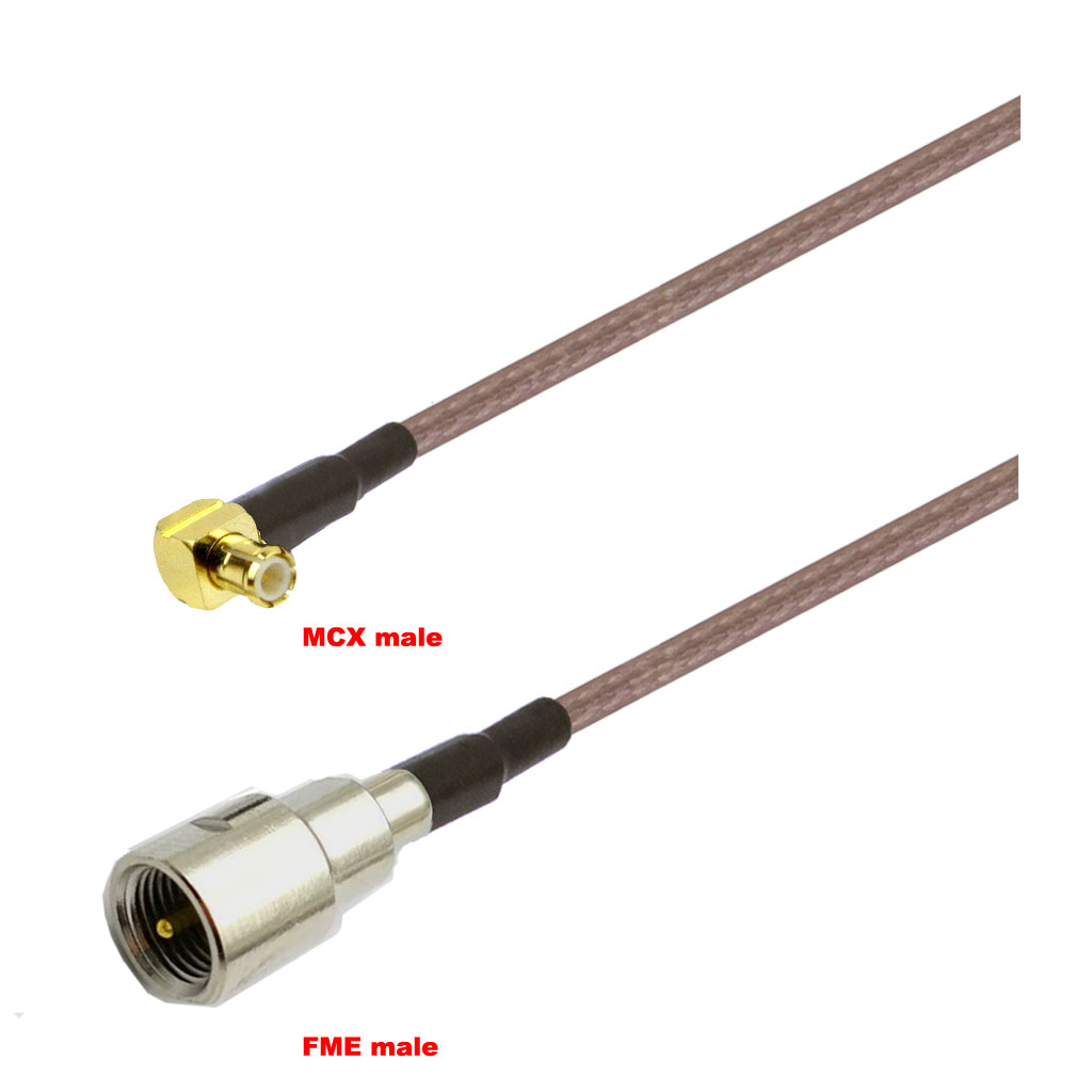 Cablu coaxial, RG316, 3m, MCX male FME male