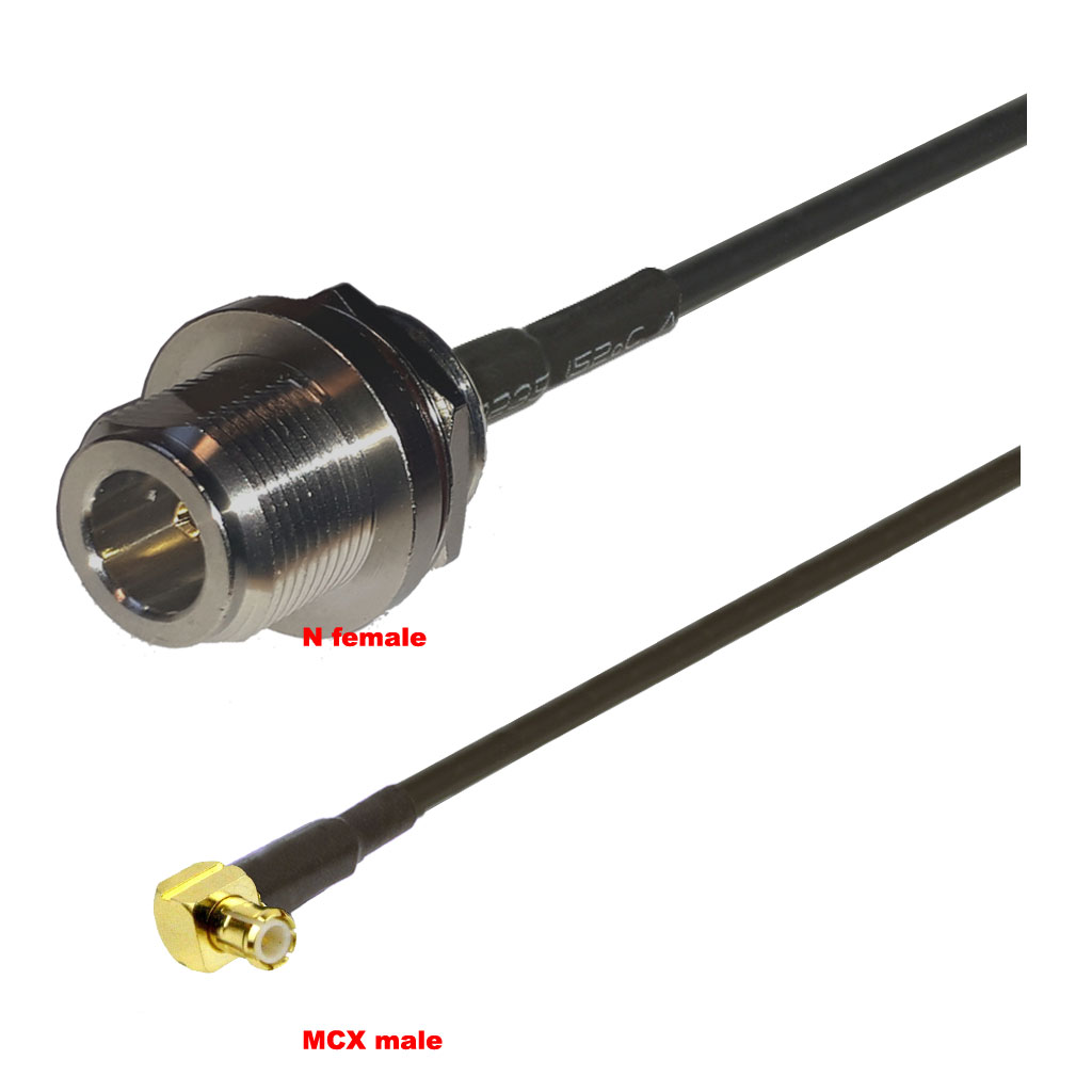 Cablu coaxial, RG174, 3m, MCX male N female