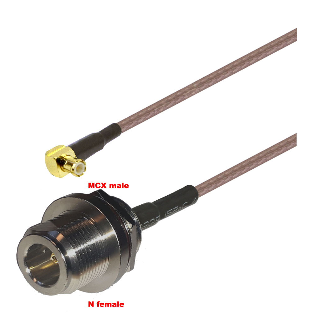 Cablu coaxial, RG316, 3m, MCX male N female