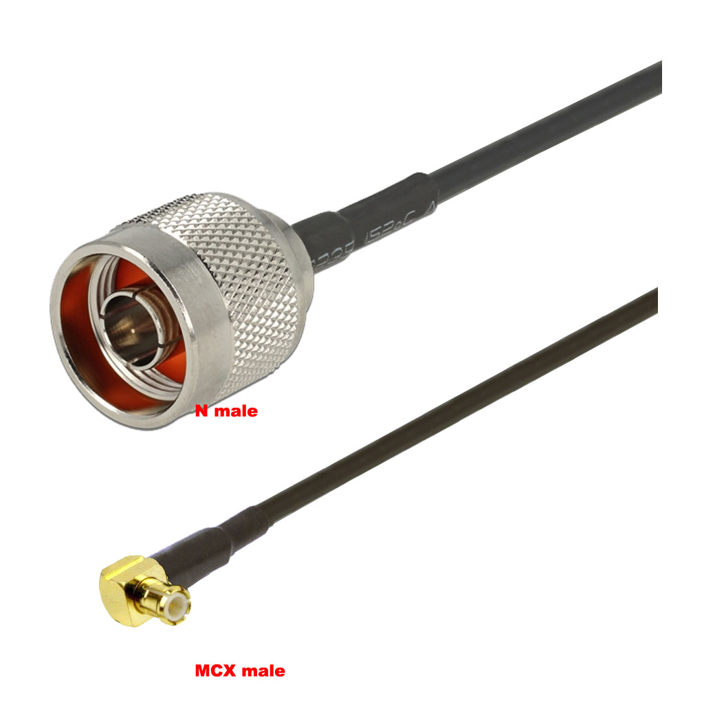 Cablu coaxial, RG174, 3m, MCX male N male