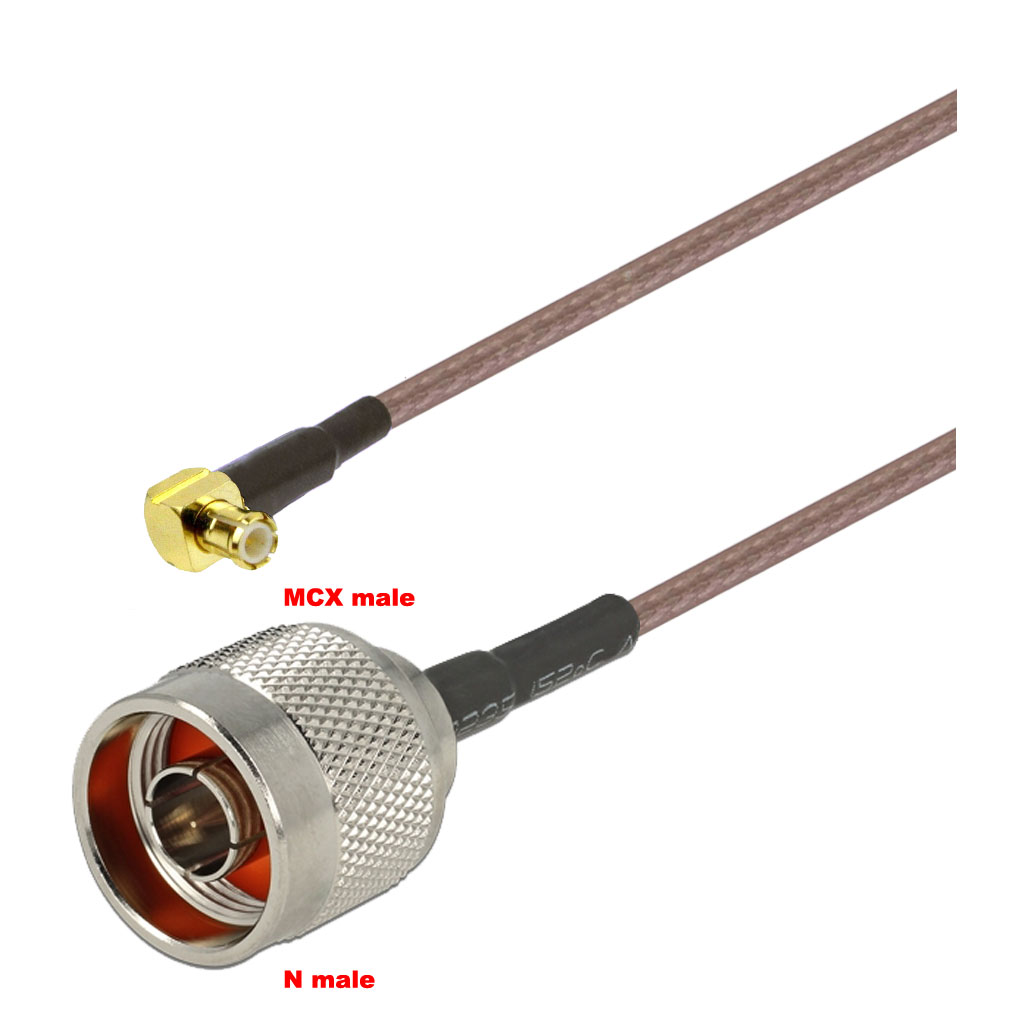 Cablu coaxial, RG316, 3m, MCX male N male