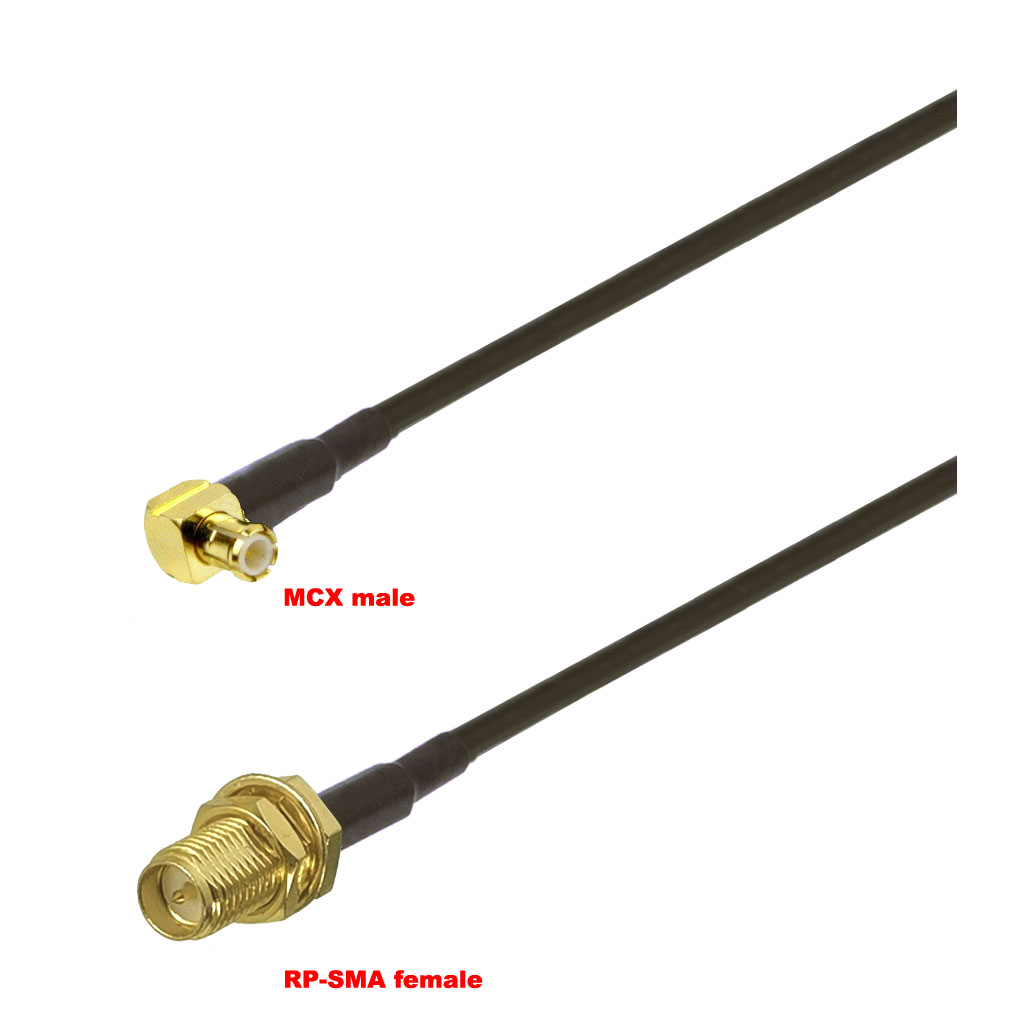 Cablu coaxial, RG174, 3m, MCX male RPSMA female