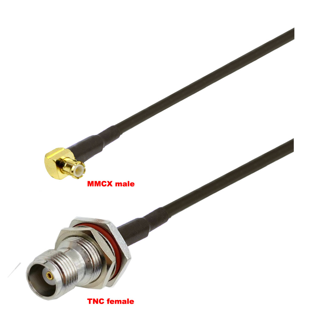 Cablu coaxial, RG174, 3m, MCX male TNC female