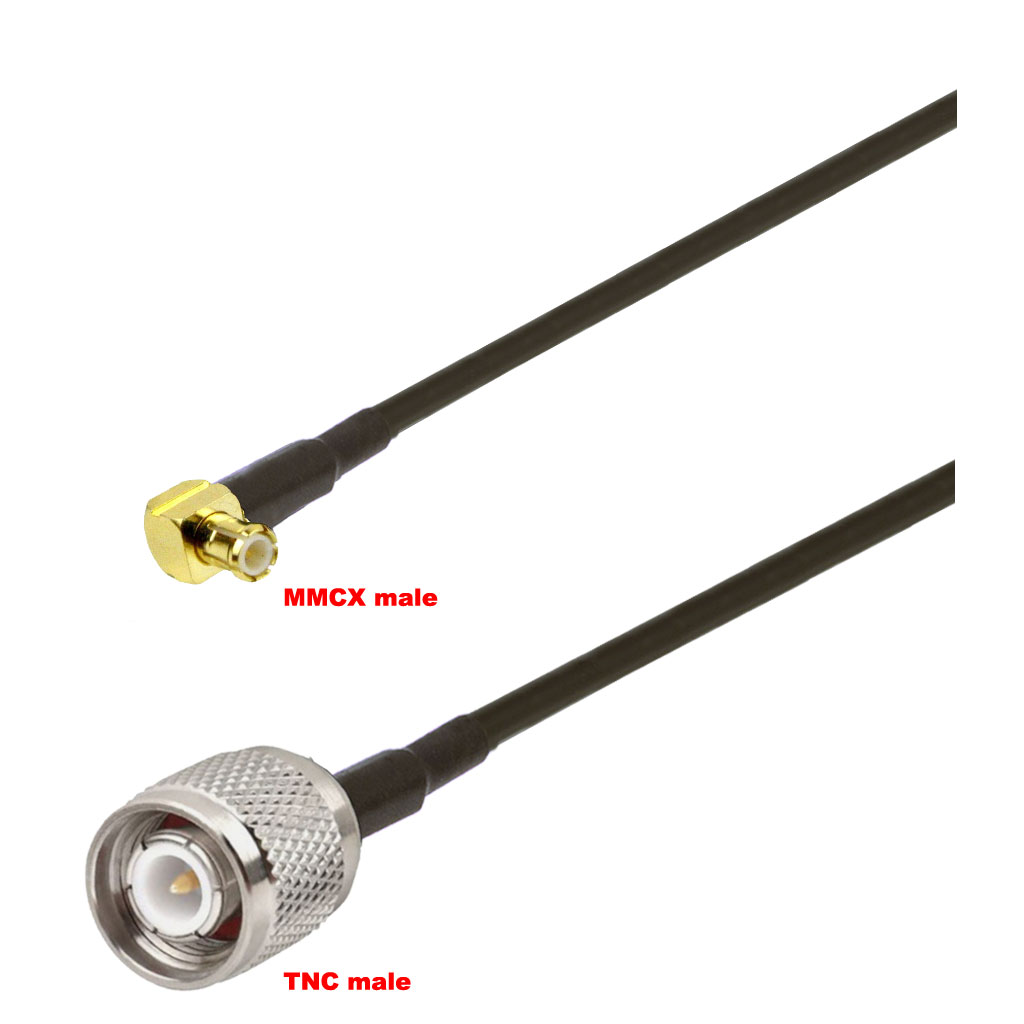 Cablu coaxial, RG174, 3m, MCX male TNC male