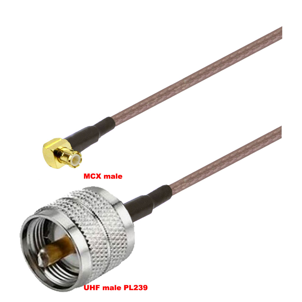 Cablu coaxial, RG316, 3m, MCX male UHF male (PL239)