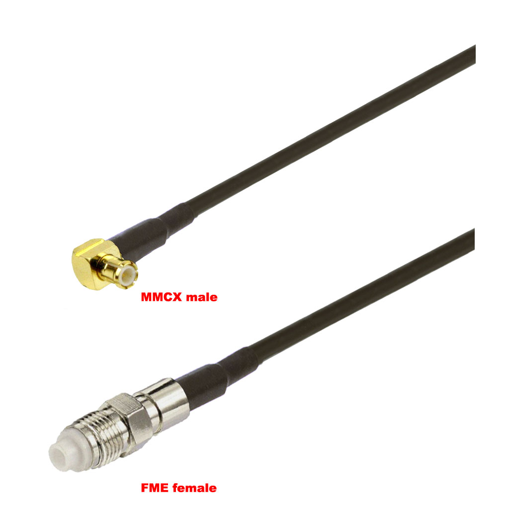 Cablu coaxial, RG174, 2m, MMCX male FME female