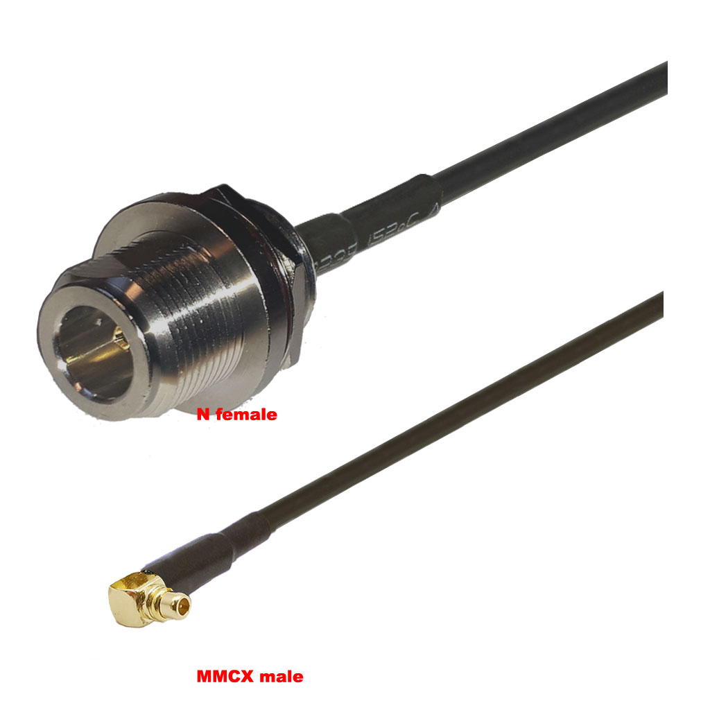 Cablu coaxial, RG174, 3m, MMCX male N female