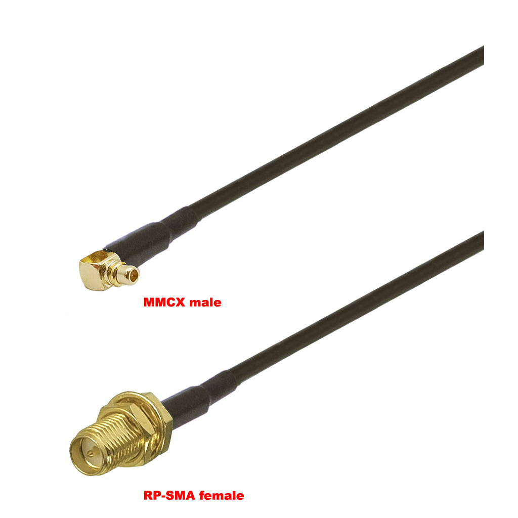 Cablu coaxial, RG174, 50cm, MMCX male RPSMA female