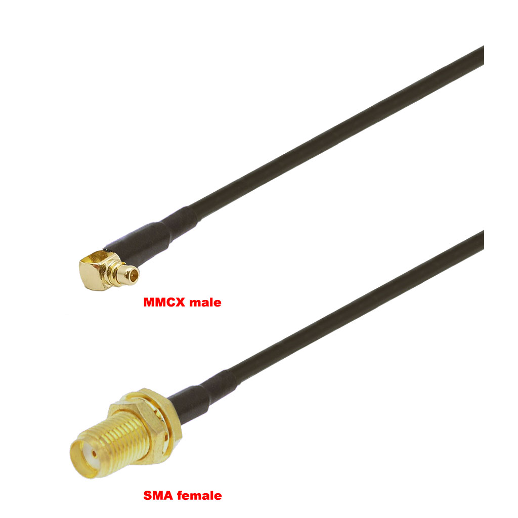 Cablu coaxial, RG174, 3m, MMCX male SMA female