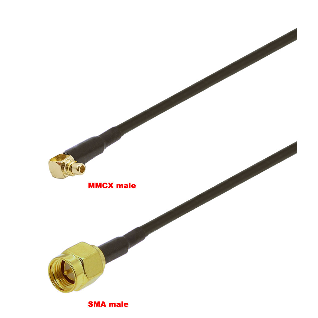 Cablu coaxial, RG174, 3m, MMCX male SMA male