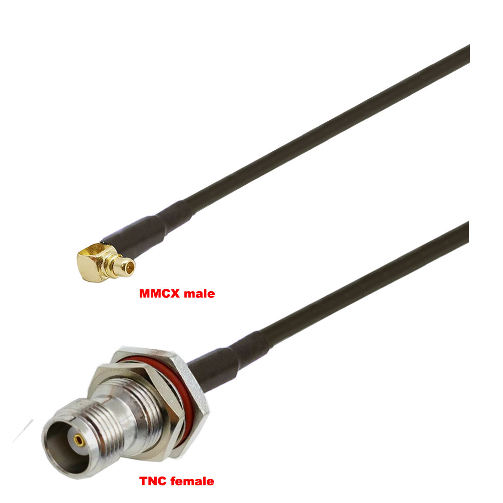 Cablu coaxial, RG174, 3m, MMCX male TNC female