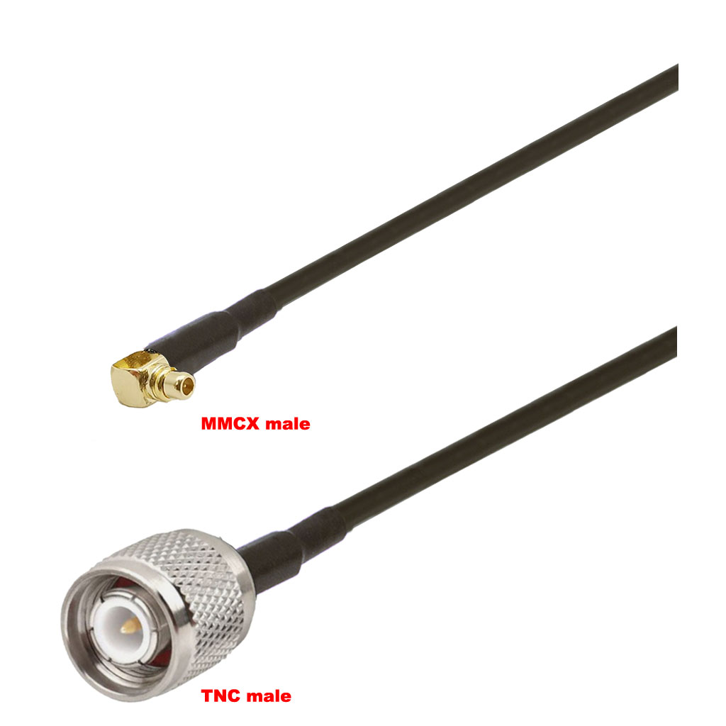 Cablu coaxial, RG174, 3m, MMCX male TNC male