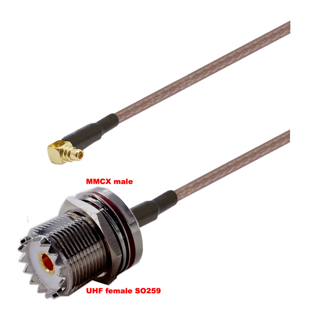 Cablu coaxial, RG316, 3m, MMCX male UHF female (SO259)