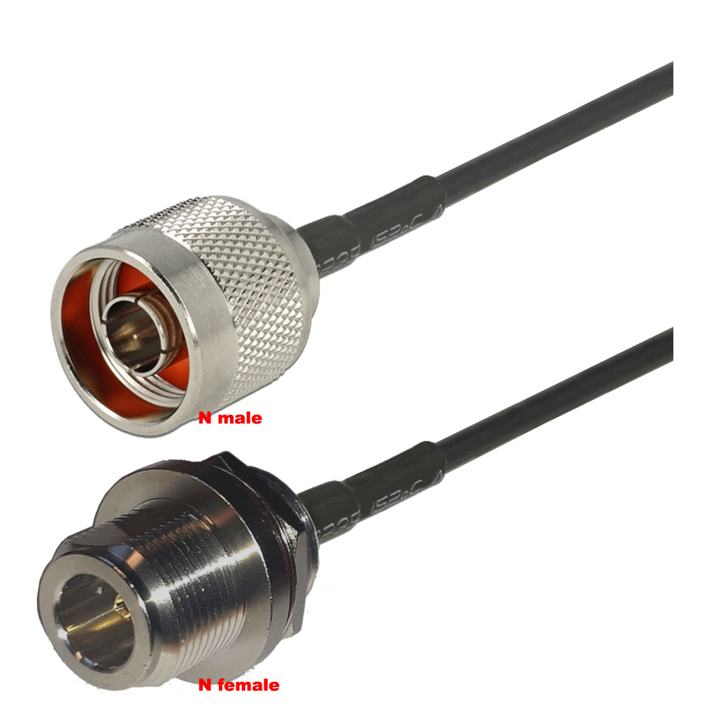 Cablu coaxial, RG174, 3m, N female N male