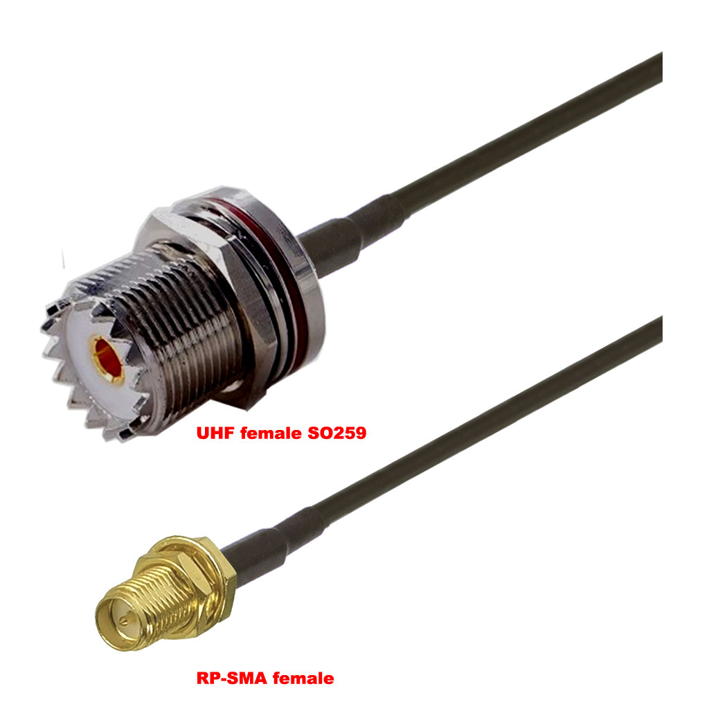 Cablu coaxial, RG174, 3m, RPSMA female UHF female (SO259)