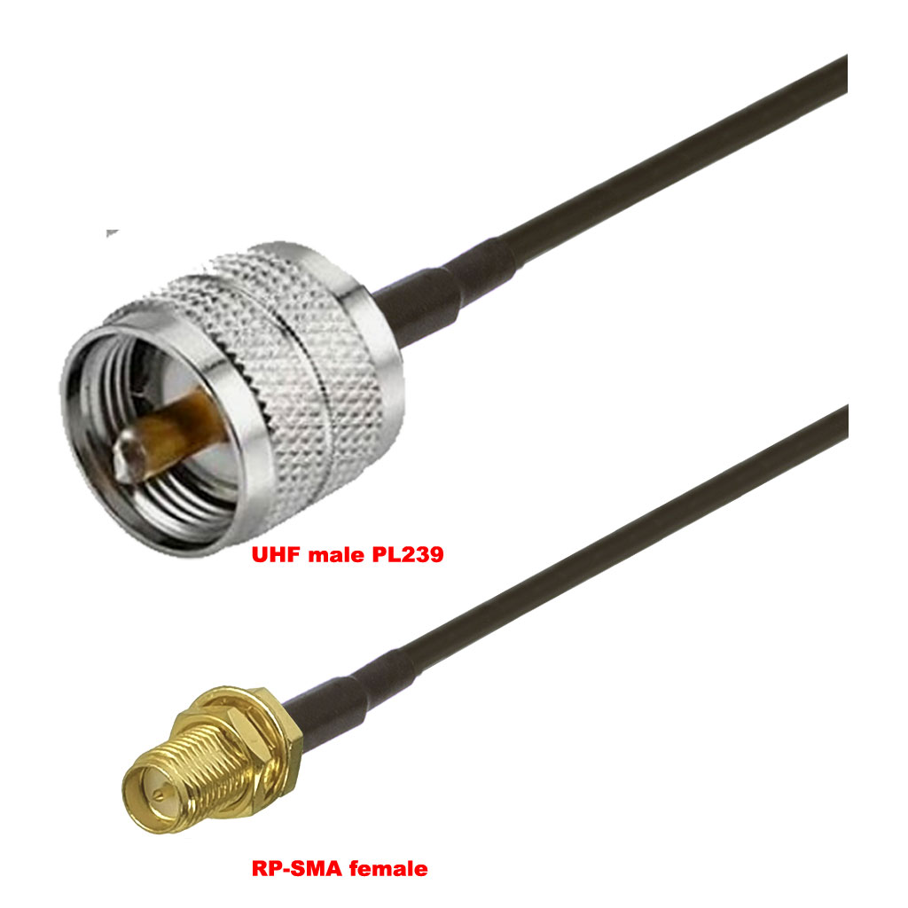 Cablu coaxial, RG174, 3m, RPSMA female UHF male (PL239)