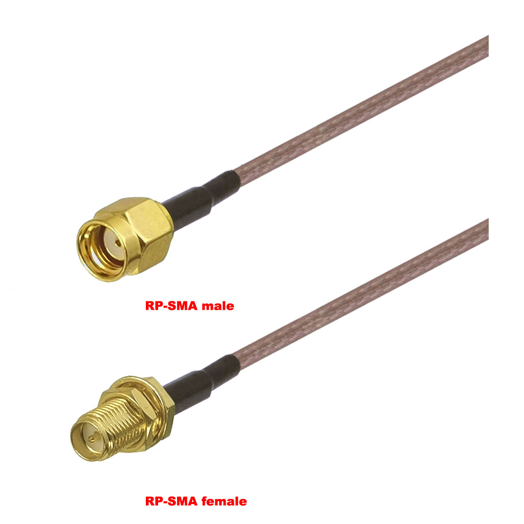 Cablu coaxial, RG316, 50cm, RPSMA male RPSMA female