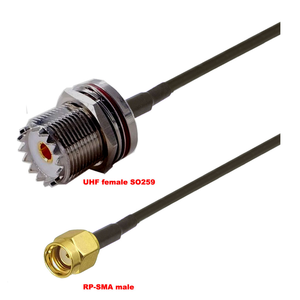 Cablu coaxial, RG174, 3m, RPSMA male UHF female (SO259)