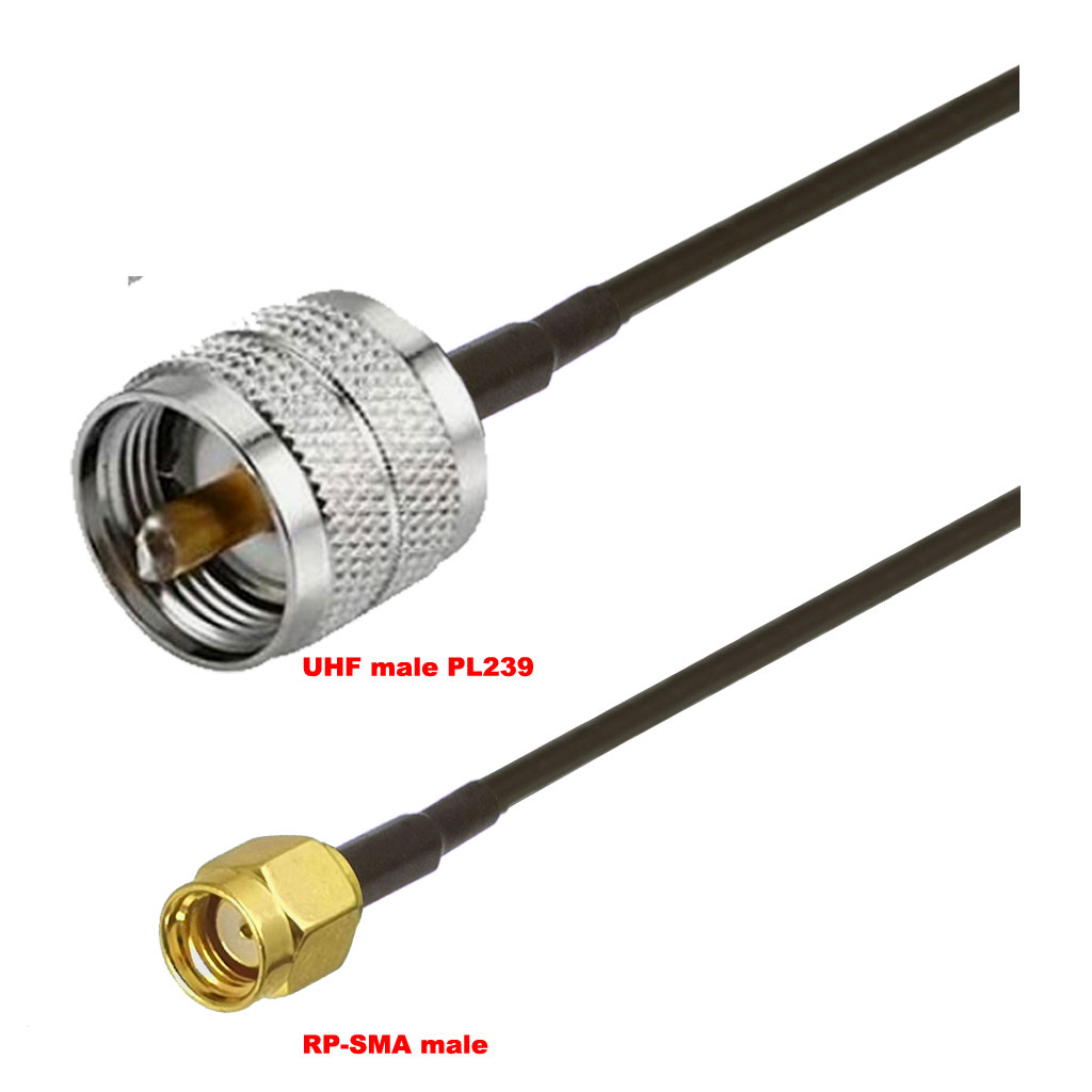 Cablu coaxial, RG174, 3m, RPSMA male UHF male (PL239)