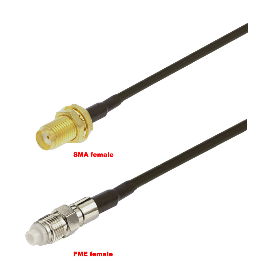 Cablu coaxial, RG174, 3m, SMA female FME female